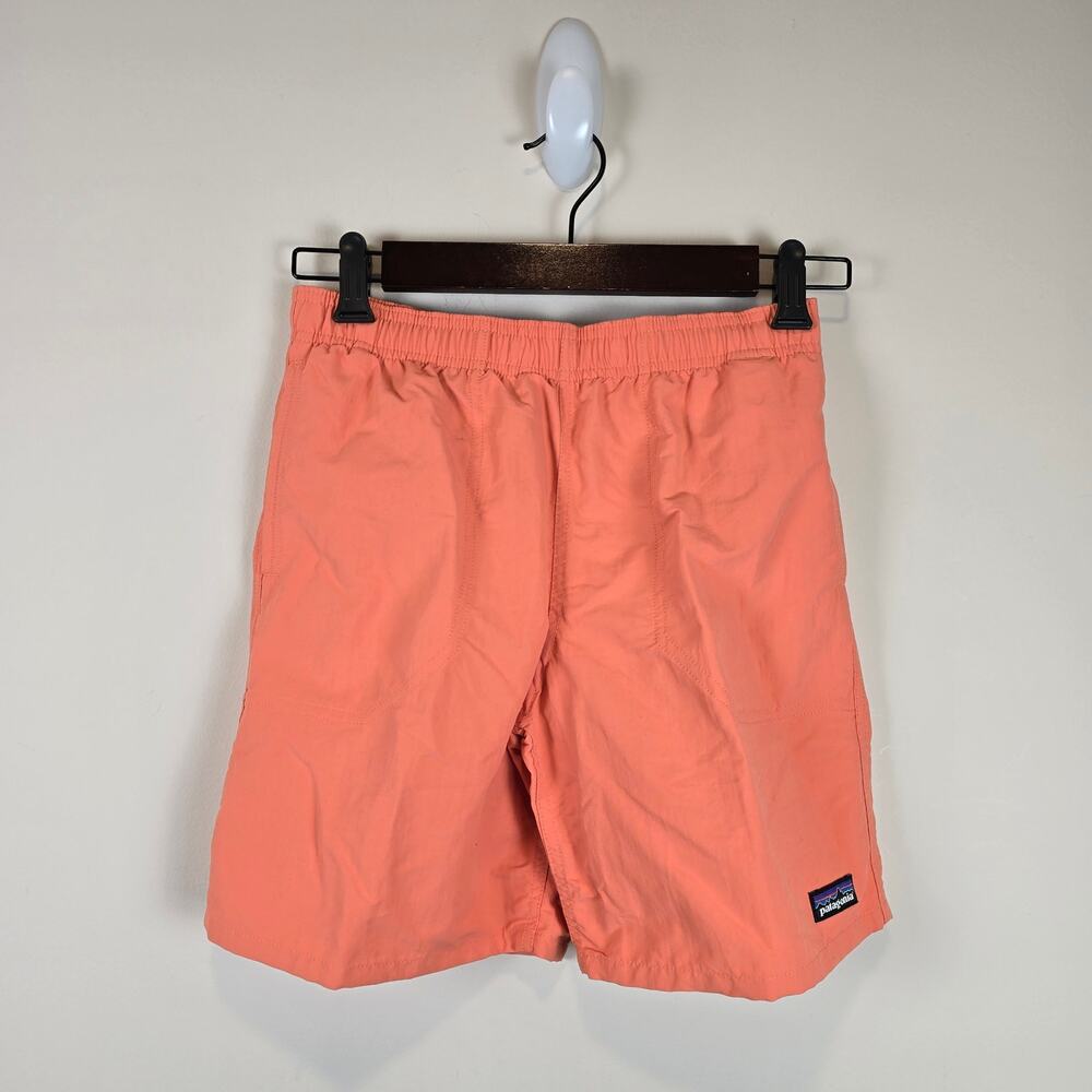Patagonia Kids Baggies Shorts Size M/10 7" Inseam Lined Coho Coral
